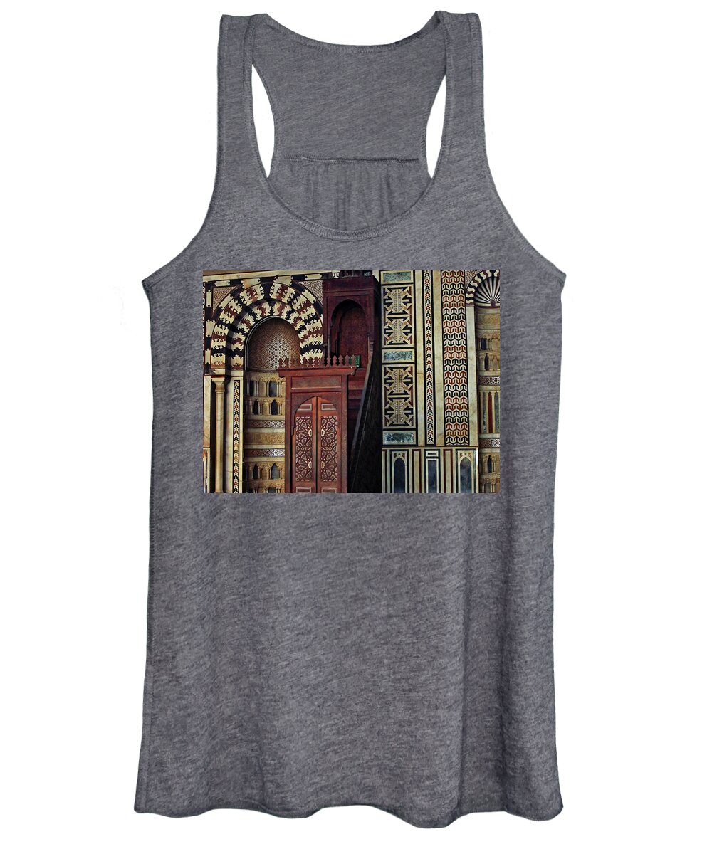 Cairo Women's Tank Top featuring the photograph Al-Nasir Muhammad Mosque Interior by Debbie Oppermann