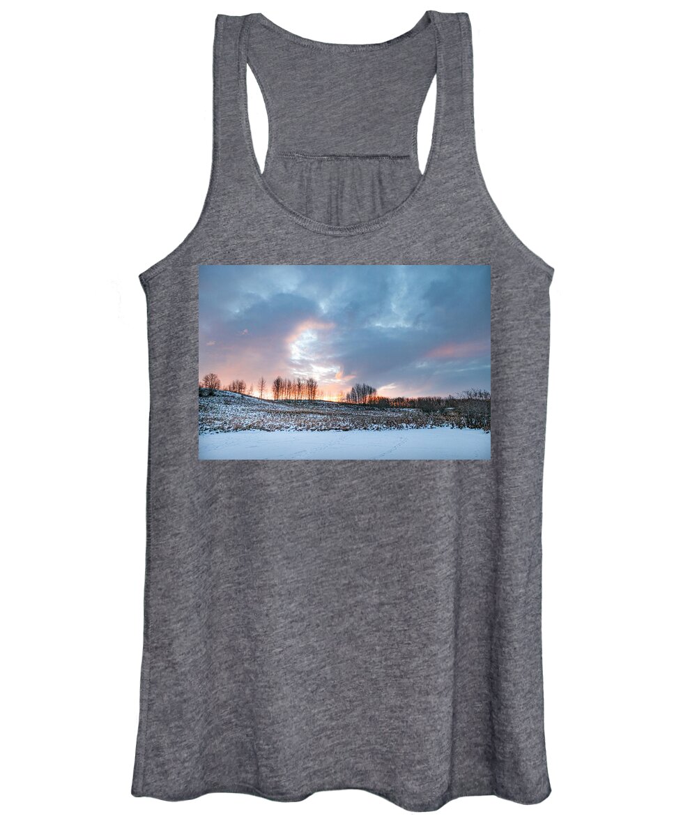Winter Women's Tank Top featuring the photograph Alberta winter dawn by Phil And Karen Rispin