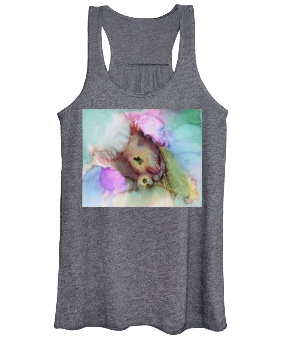 Flower Women's Tank Top featuring the painting Alcohol Ink Flower by Karin Eisermann