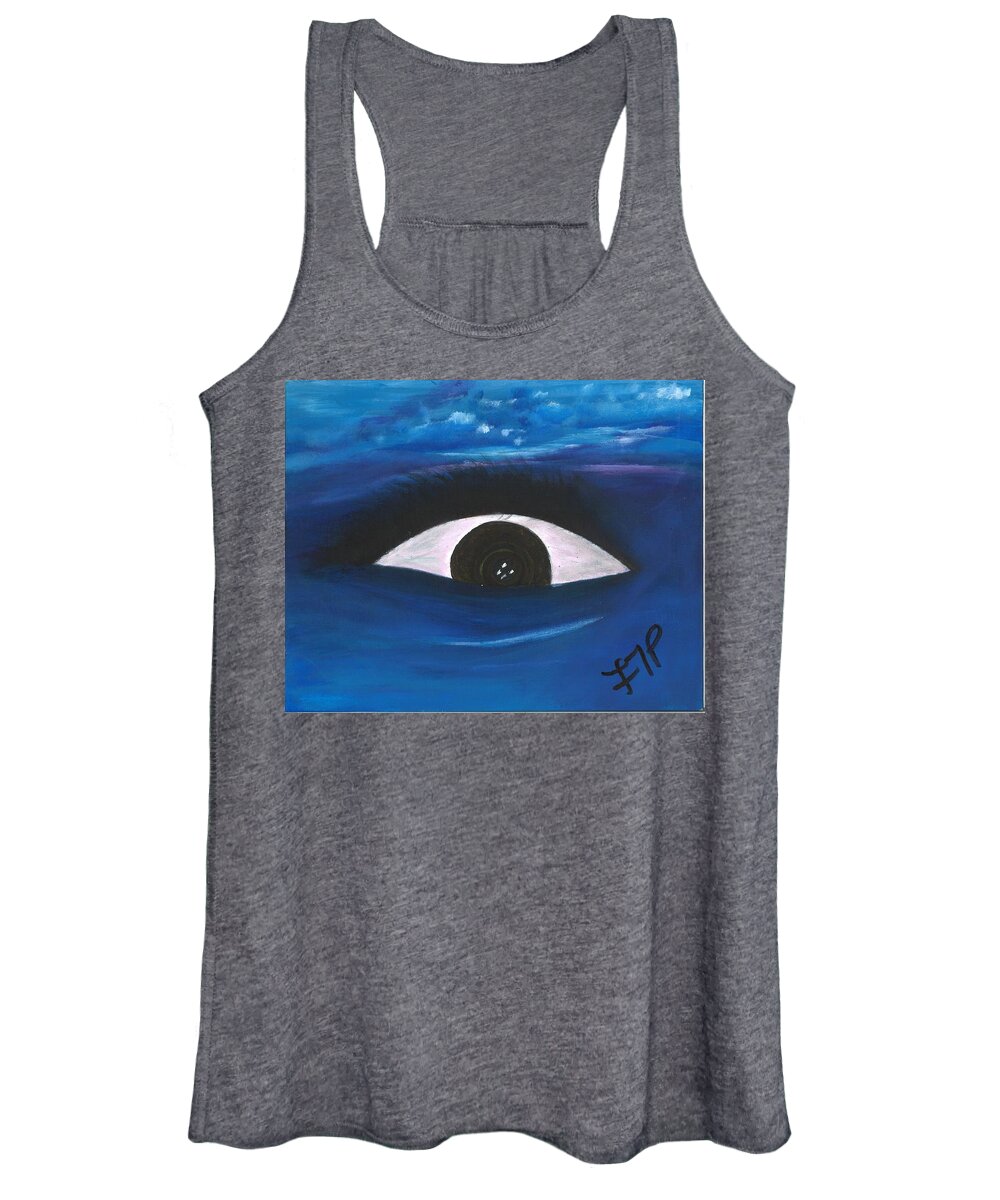 Eye Women's Tank Top featuring the painting All About Emotions by Esoteric Gardens KN