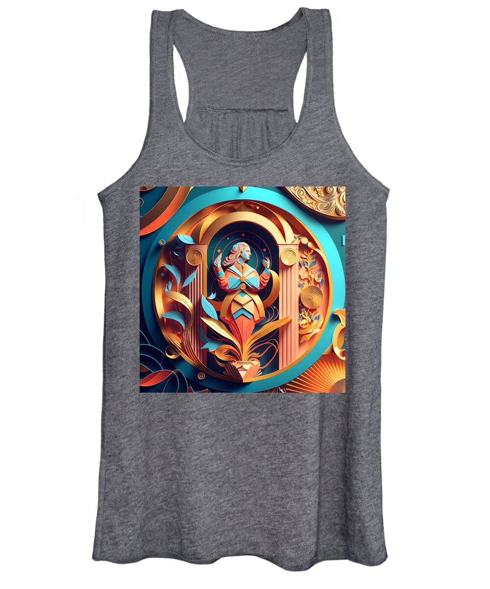 Paper Craft Women's Tank Top featuring the mixed media Alladdin's Lamp by Jay Schankman