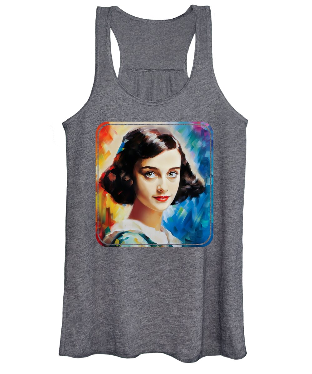Anne Frank Women's Tank Top featuring the painting Anne Frank by Mark Ashkenazi