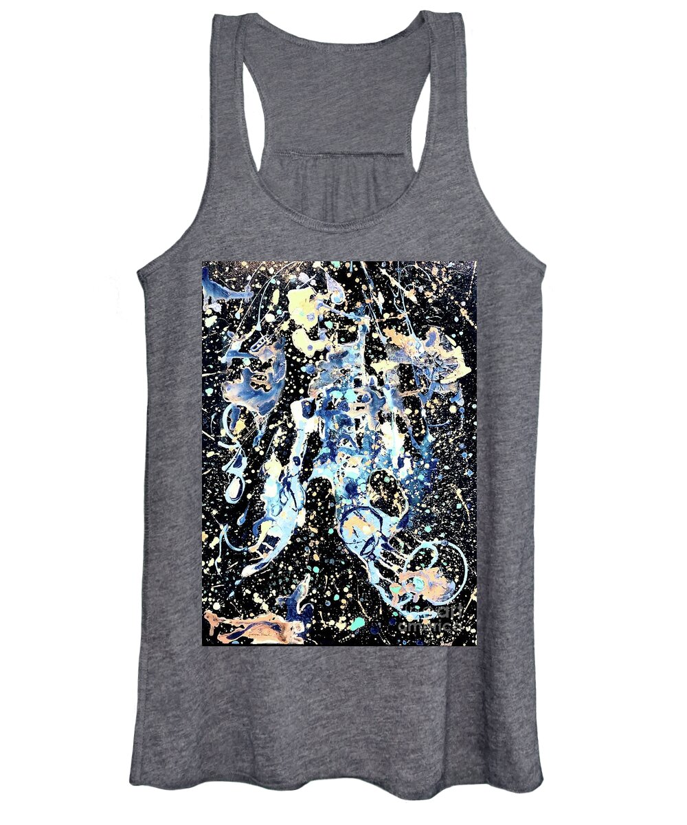 Abstract Women's Tank Top featuring the painting Aquatic Journey by Jacqui Hawk