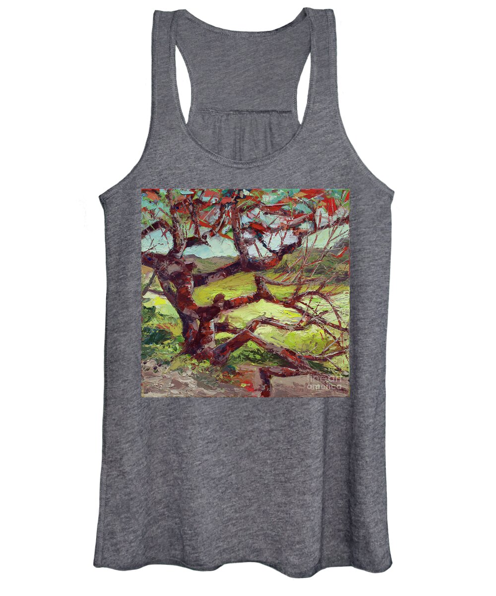 Oil Painting Women's Tank Top featuring the painting Arana Gulch Trail by PJ Kirk