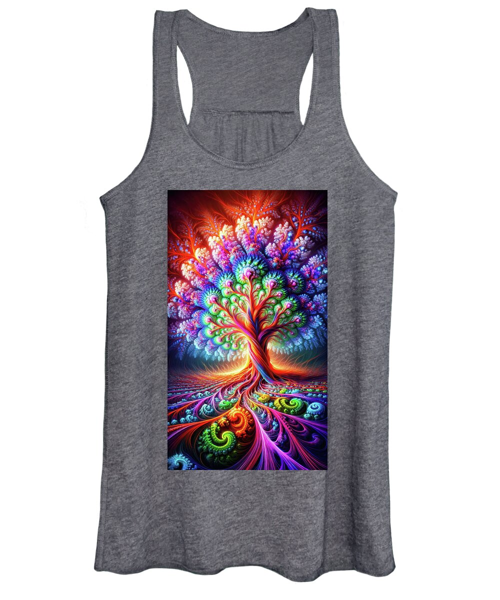 Fractal Tree Women's Tank Top featuring the photograph Arboreal Symphony in Fractal Major by Bill and Linda Tiepelman