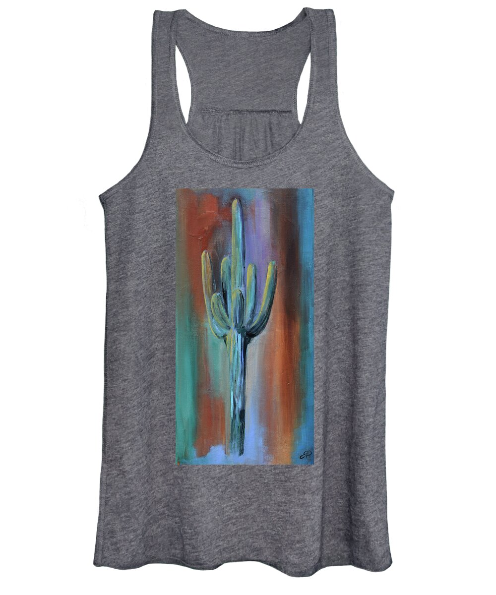 Saguaro Women's Tank Top featuring the painting Arizona Giant by Elise Palmigiani