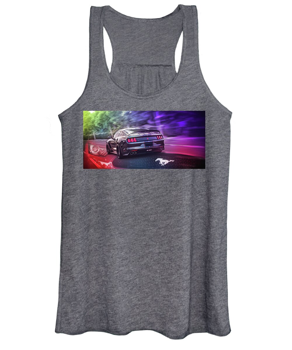 Ford Mustang Women's Tank Top featuring the digital art Art - Epic Ford Mustang by Matthias Zegveld