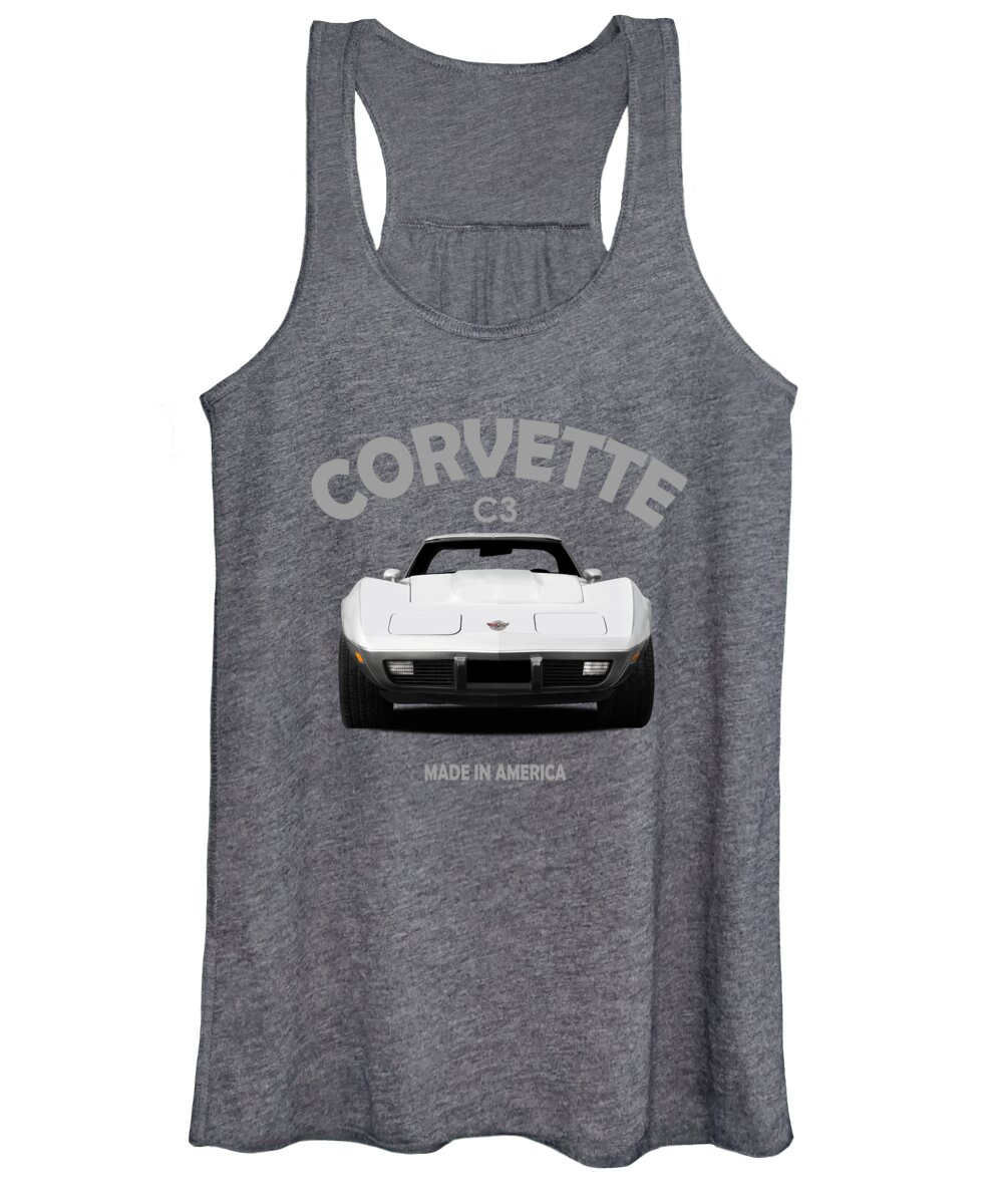 Chevrolet Corvette Sting Ray Women's Tank Top featuring the photograph Corvette Sting Ray C3 by Mark Rogan