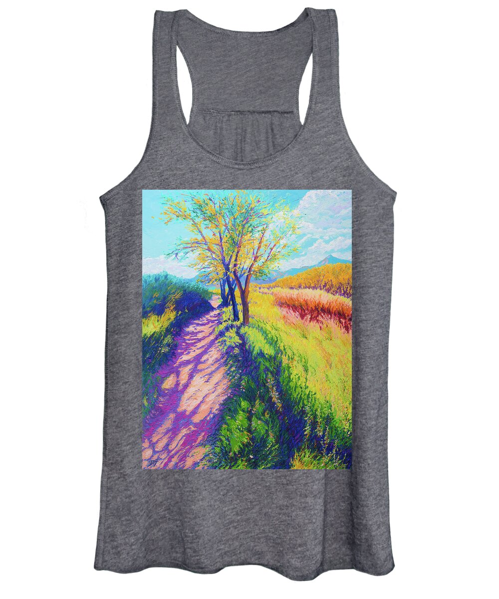 Impressionism Women's Tank Top featuring the painting Autumn Waves by Darien Bogart