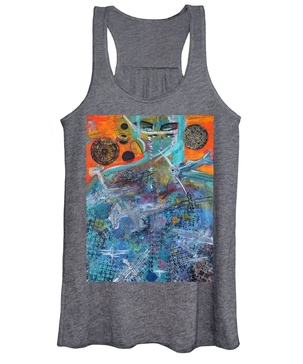 Aviator Women's Tank Top featuring the painting Aviators, Accurate and Reliable by Leslie Porter