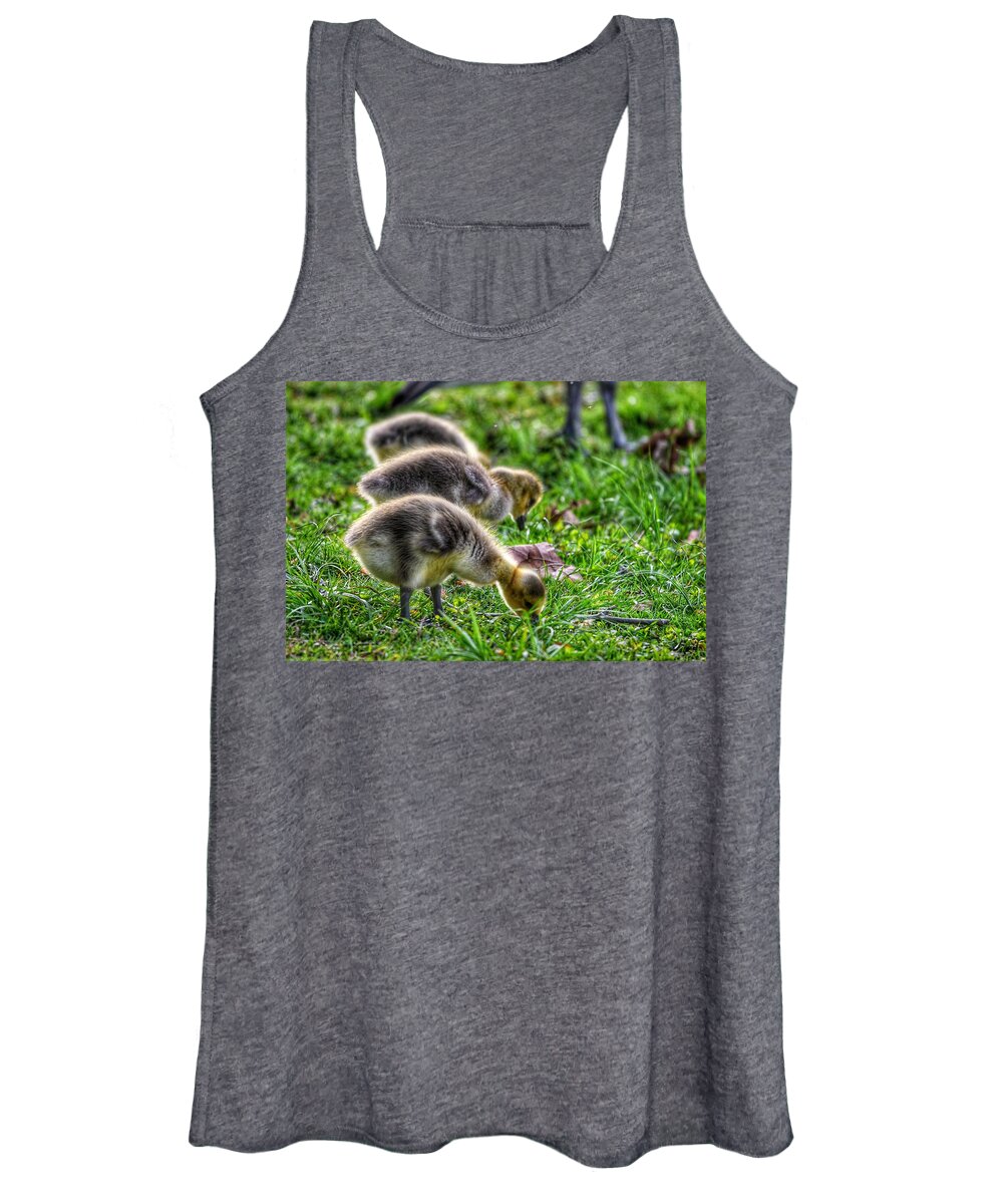Photo Women's Tank Top featuring the photograph Baby Geese by Evan Foster