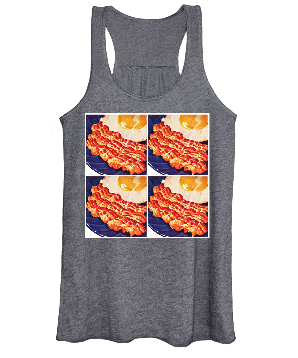Food Women's Tank Top featuring the mixed media Bacon and Eggs by Sally Edelstein