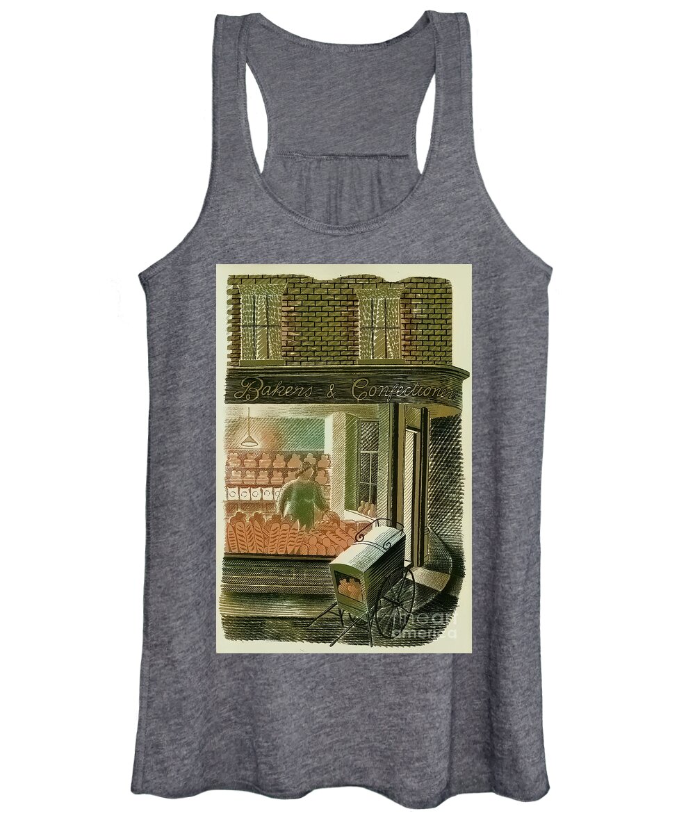 Bakery Women's Tank Top featuring the photograph Bakers and Confectioners by Eric Ravilious by Jack Torcello