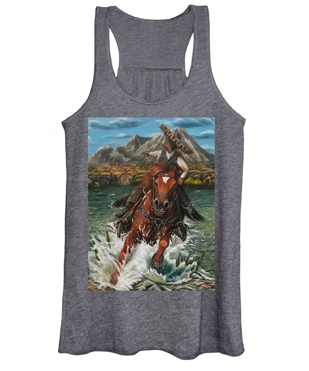 Bandido 2 - Outlaw Women's Tank Top featuring the painting Bandido 2 - Outlaw by Ruben Archuleta - Art Gallery