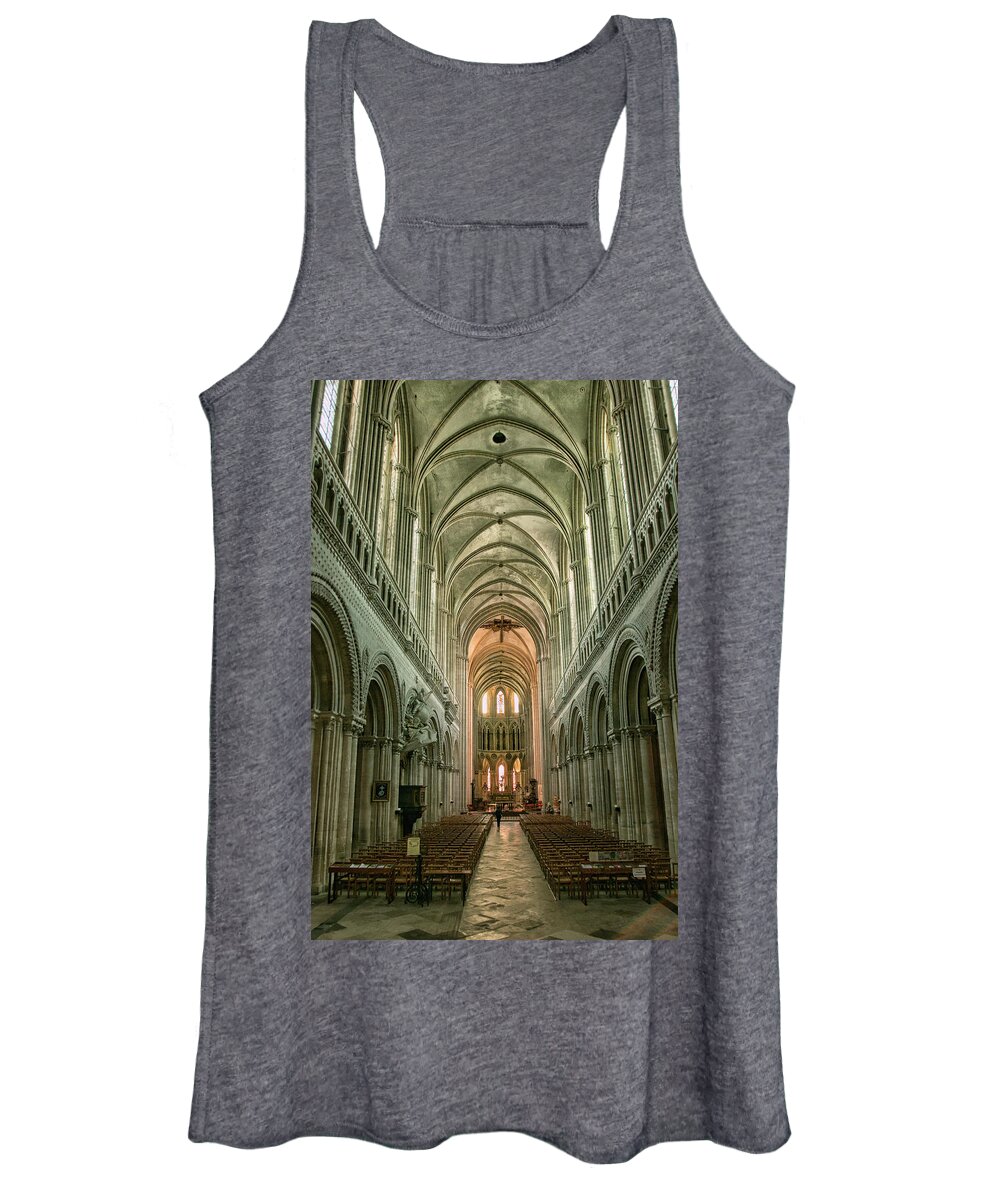 Cathedral Women's Tank Top featuring the photograph Bayeux Cathedral 2 by Lisa Chorny