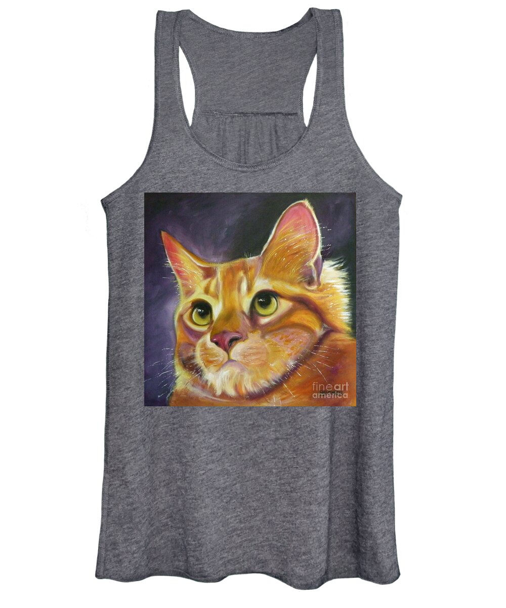 Cat Women's Tank Top featuring the painting Be Bop A Lula by Susan A Becker