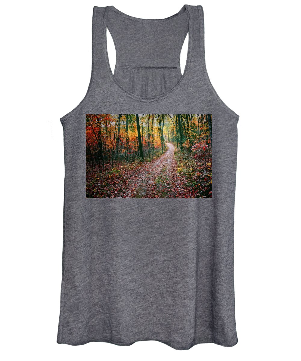 Autumn Women's Tank Top featuring the photograph Beautiful Path by Scott Norris