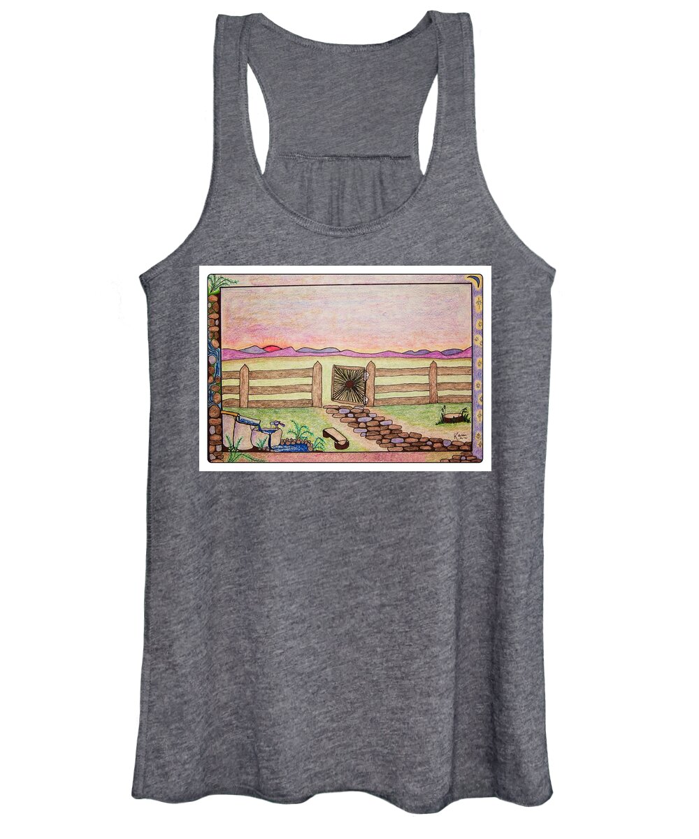 Beauty Women's Tank Top featuring the drawing Beauty In Humility by Karen Nice-Webb