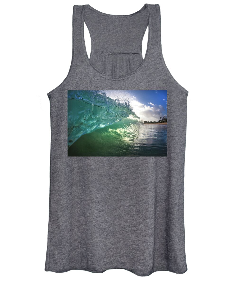 Wave Women's Tank Top featuring the photograph Beneath The Curl by Sean Davey