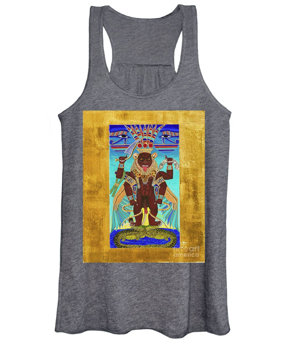 Bes Women's Tank Top featuring the mixed media Bes the Magical Protector by Ptahmassu Nofra-Uaa