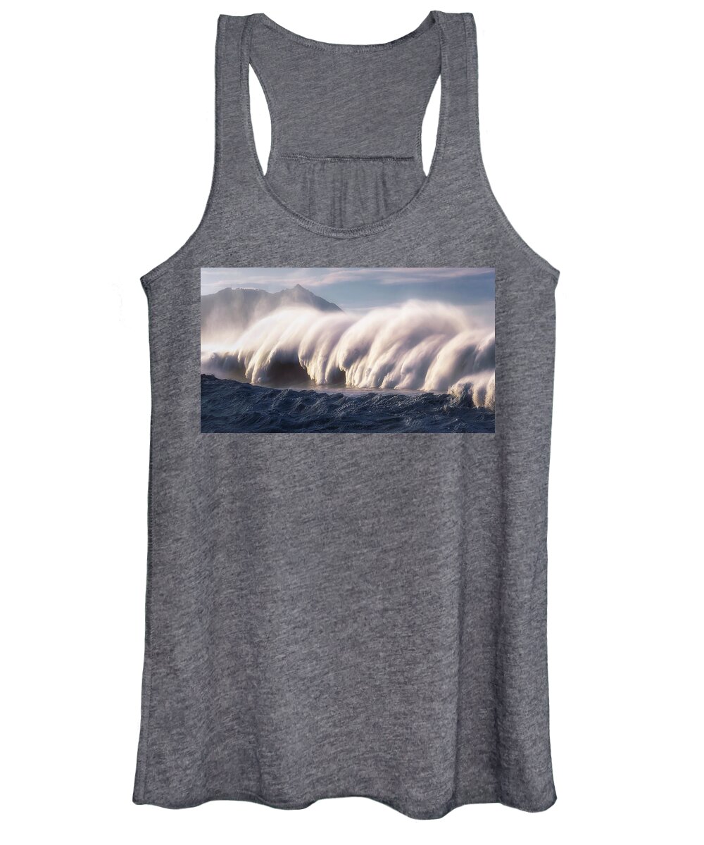 Wave Women's Tank Top featuring the photograph Big Waves by Mikel Martinez de Osaba