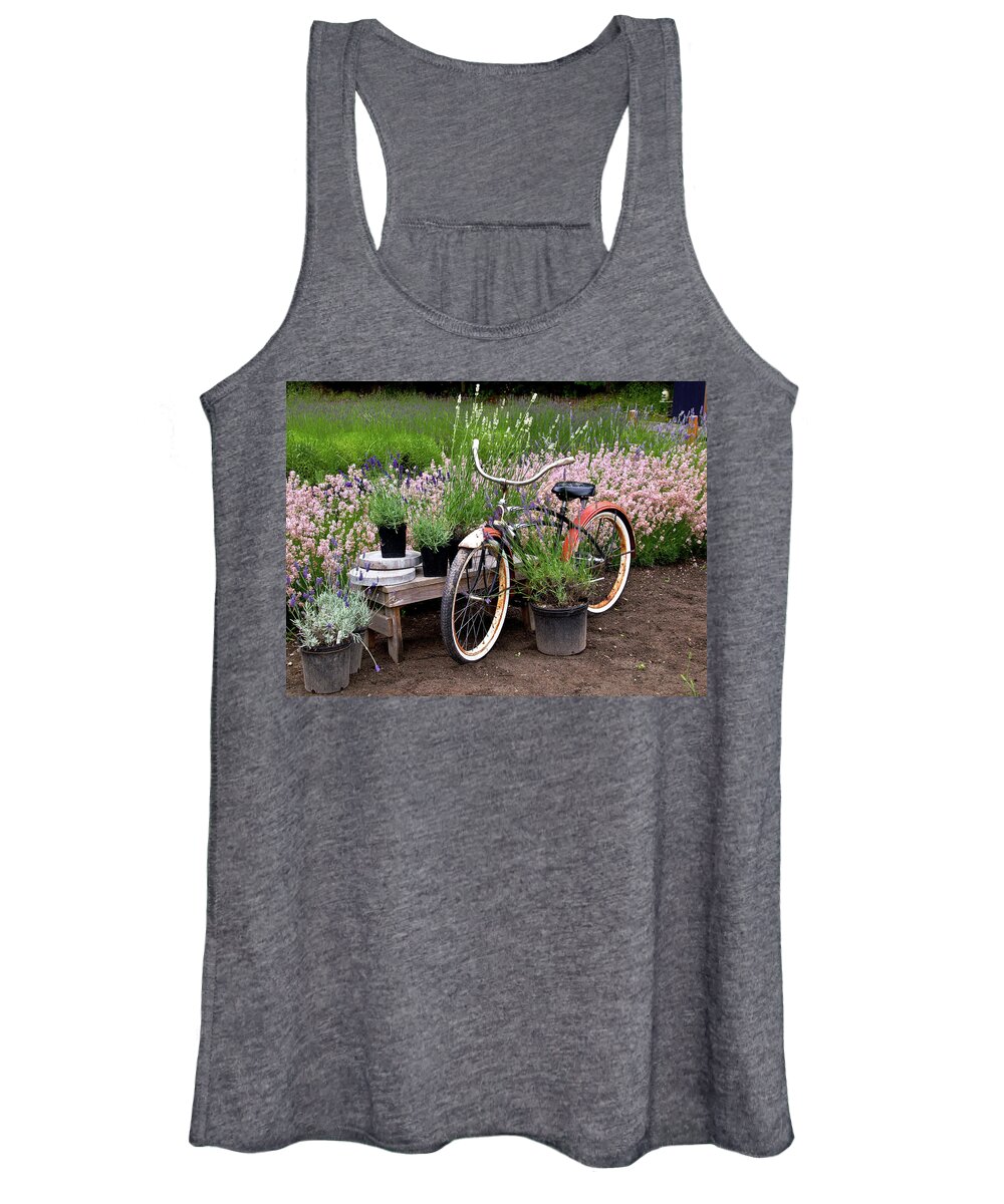 Washington Women's Tank Top featuring the photograph Bike in Lavender by Tara Krauss