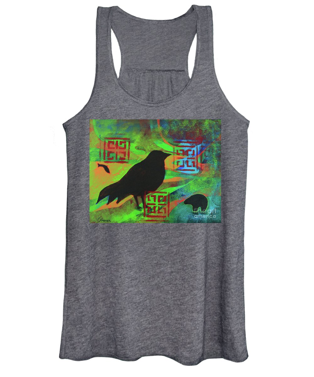  Tree Women's Tank Top featuring the painting Bird of Mystery by Jeanette French