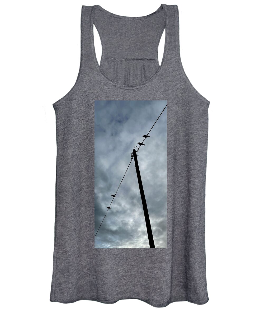Clooncraff Women's Tank Top featuring the photograph Bird on a Wire by Six Months Of Walking