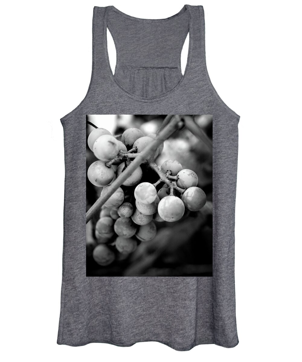Grapes Women's Tank Top featuring the photograph Black and White Grapes by Sally Bauer