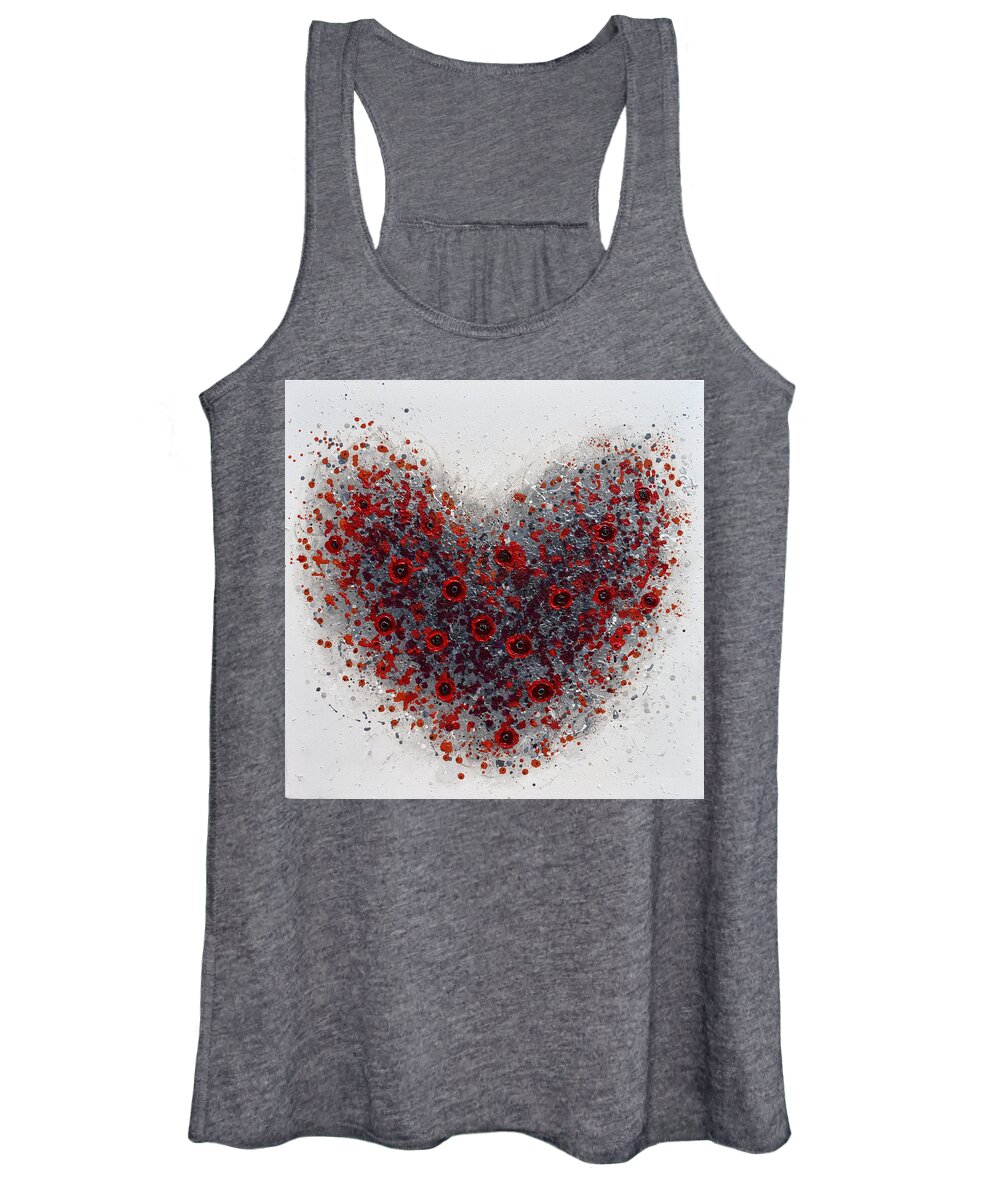 Heart Women's Tank Top featuring the painting Blooming with Love by Amanda Dagg