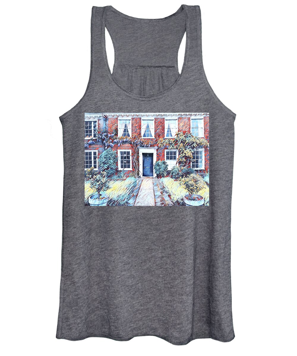 Blue Door Women's Tank Top featuring the painting Blue Door by Patricia Piotrak