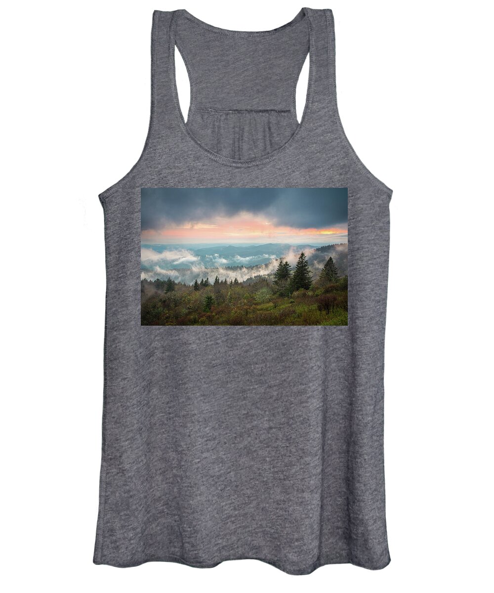 Sunset Women's Tank Top featuring the photograph Blue Ridge Parkway North Carolina After The Storm by Robert Stephens