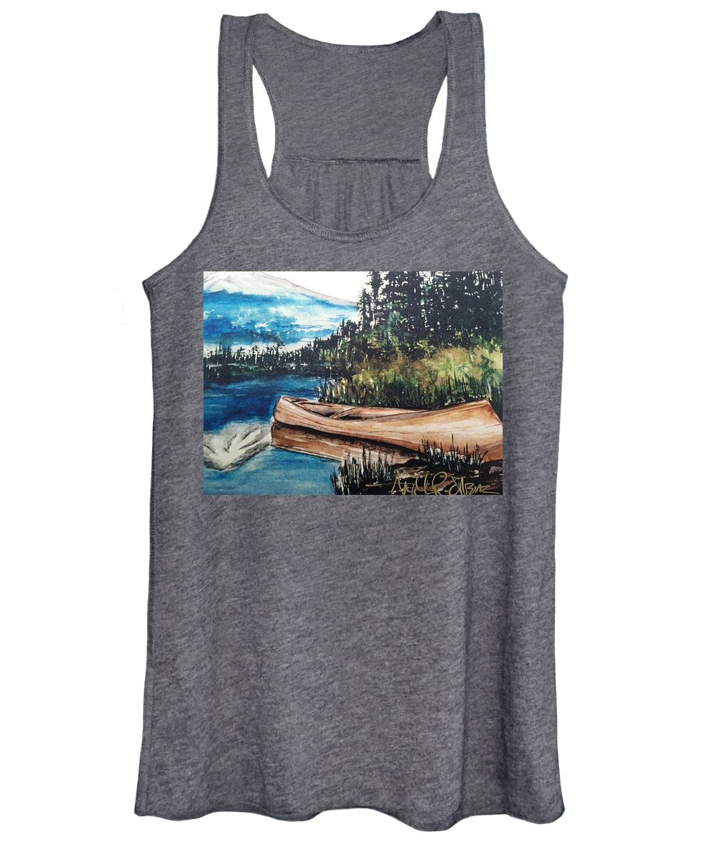  Women's Tank Top featuring the painting Boat by Angie ONeal