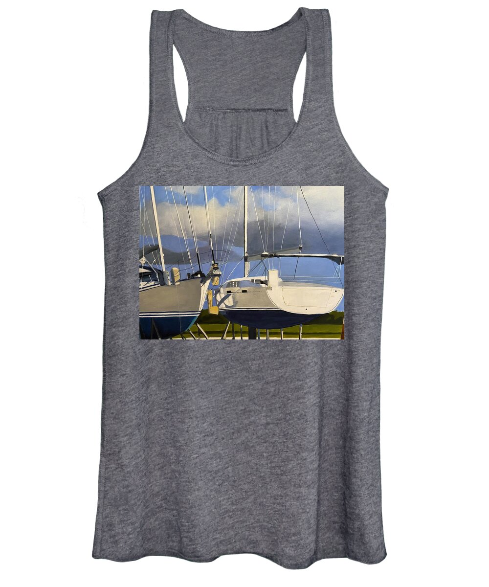  Women's Tank Top featuring the painting .boats 1 by Chris Gholson