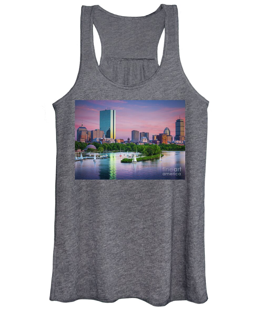 America Women's Tank Top featuring the photograph Boston Skyline by Inge Johnsson