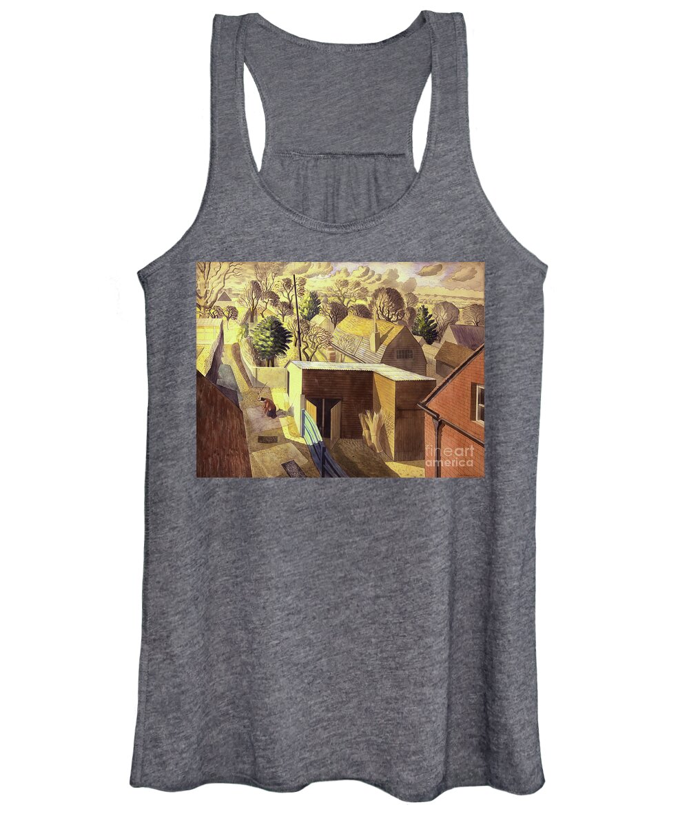 Cc0 Women's Tank Top featuring the photograph Brick Farm Great Bardfield Essex by ERIC RAVILIOUS by Jack Torcello
