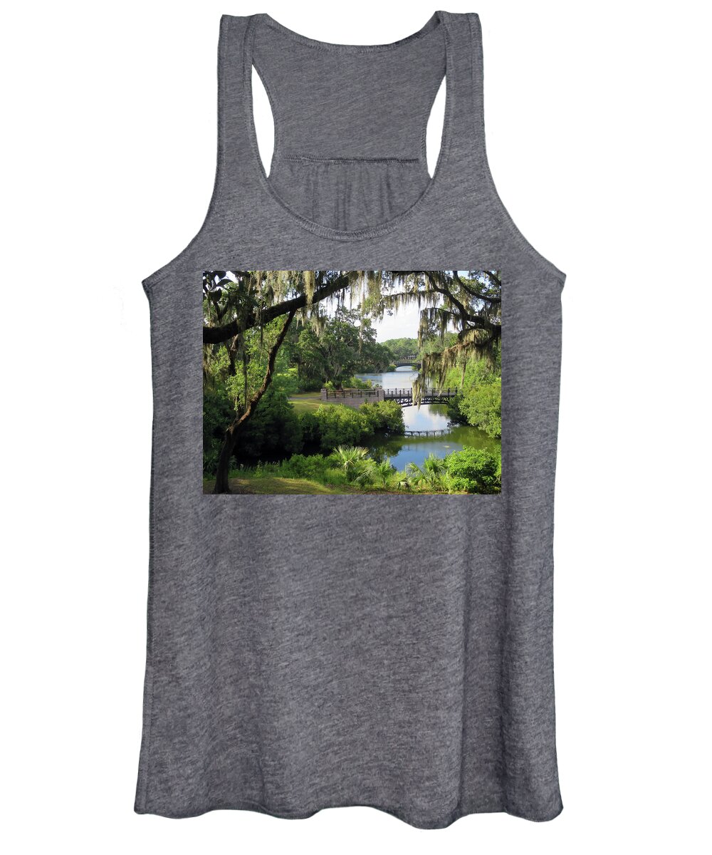 Landscape Women's Tank Top featuring the photograph Bridges Over Tranquil Waters by Rick Locke - Out of the Corner of My Eye