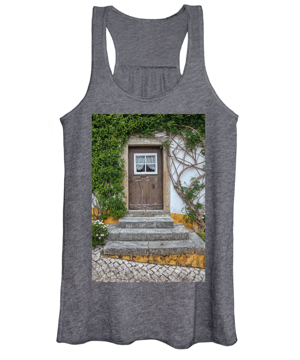 Culture Women's Tank Top featuring the photograph Brown Door of Medieval Portugal by David Letts