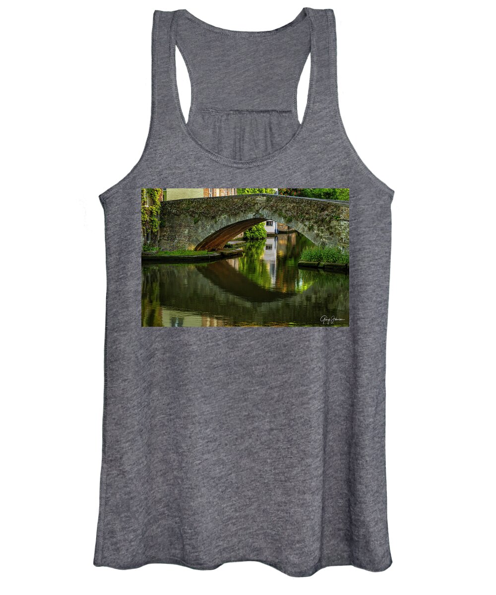 Bruges Women's Tank Top featuring the photograph Bruges Bridge by Gary Johnson