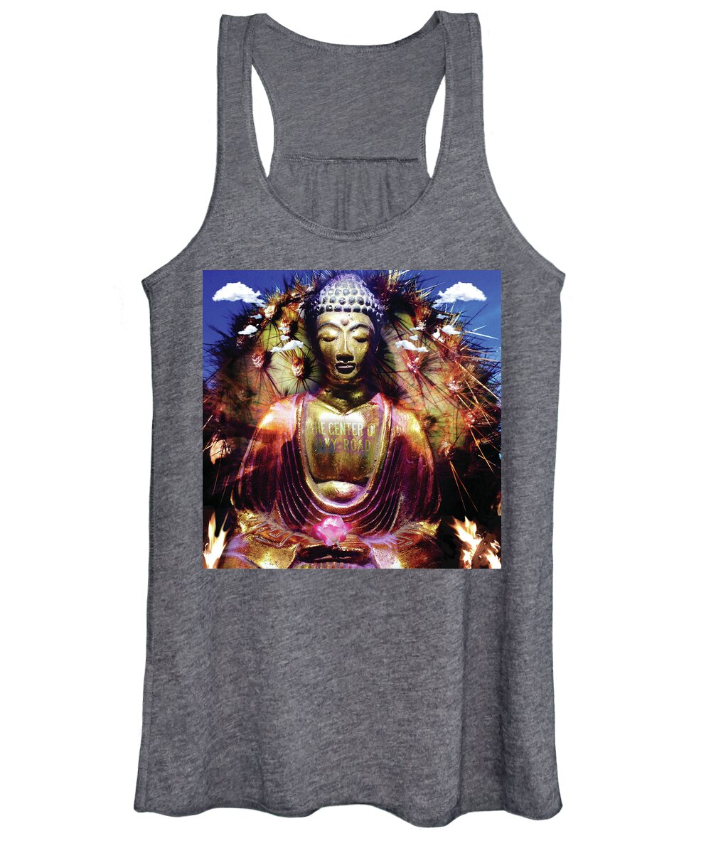 Buddha Women's Tank Top featuring the photograph Buddha Center by Perry Hoffman