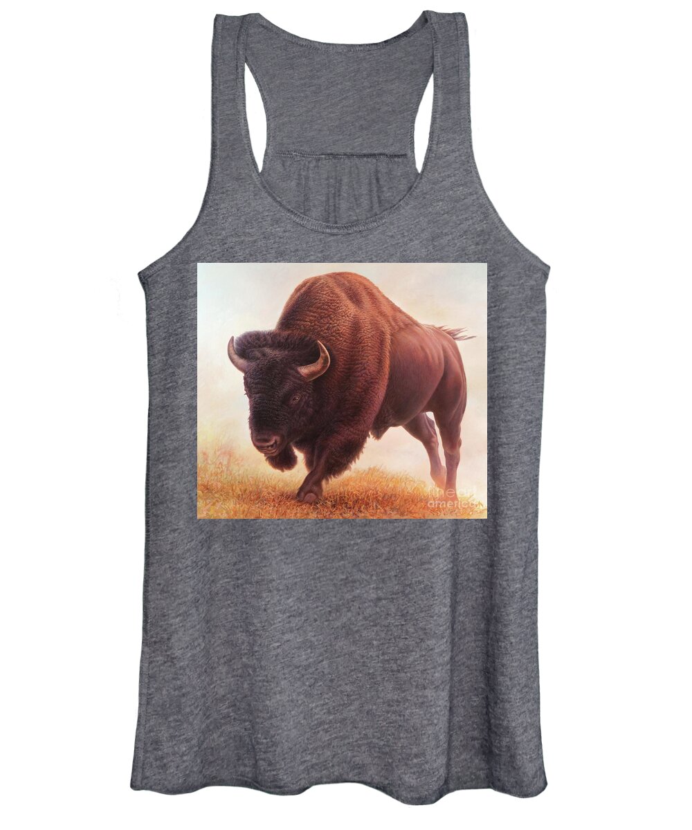 Buffalo Women's Tank Top featuring the painting Buffalo, B, R off 2 by Hans Droog