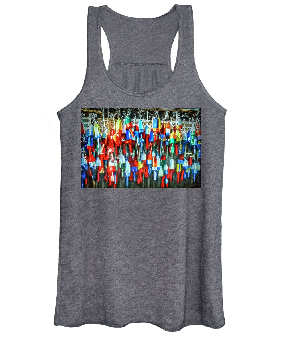 © 2020 Lou Novick All Rights Revered Women's Tank Top featuring the photograph Buoy's by Lou Novick
