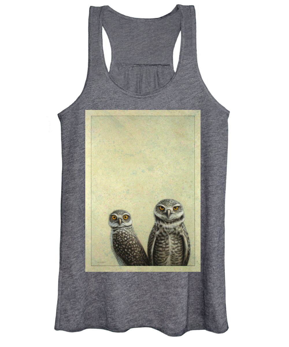 Owls Women's Tank Top featuring the painting Burrowing Owls by James W Johnson