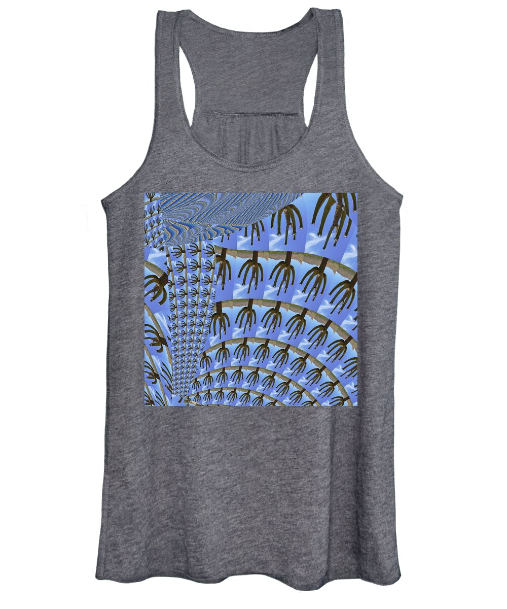 Fractal Women's Tank Top featuring the mixed media Cactus Denim by Stephane Poirier