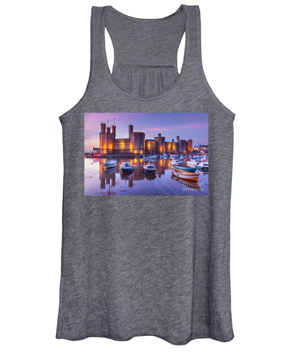 Welsh Castle Women's Tank Top featuring the photograph Caernarfon Castle, North Wales by Neale And Judith Clark