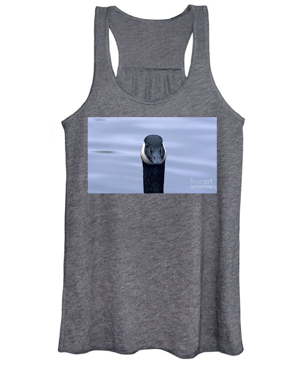 Affinity Photo Women's Tank Top featuring the photograph Canada goose head shot by Pics By Tony