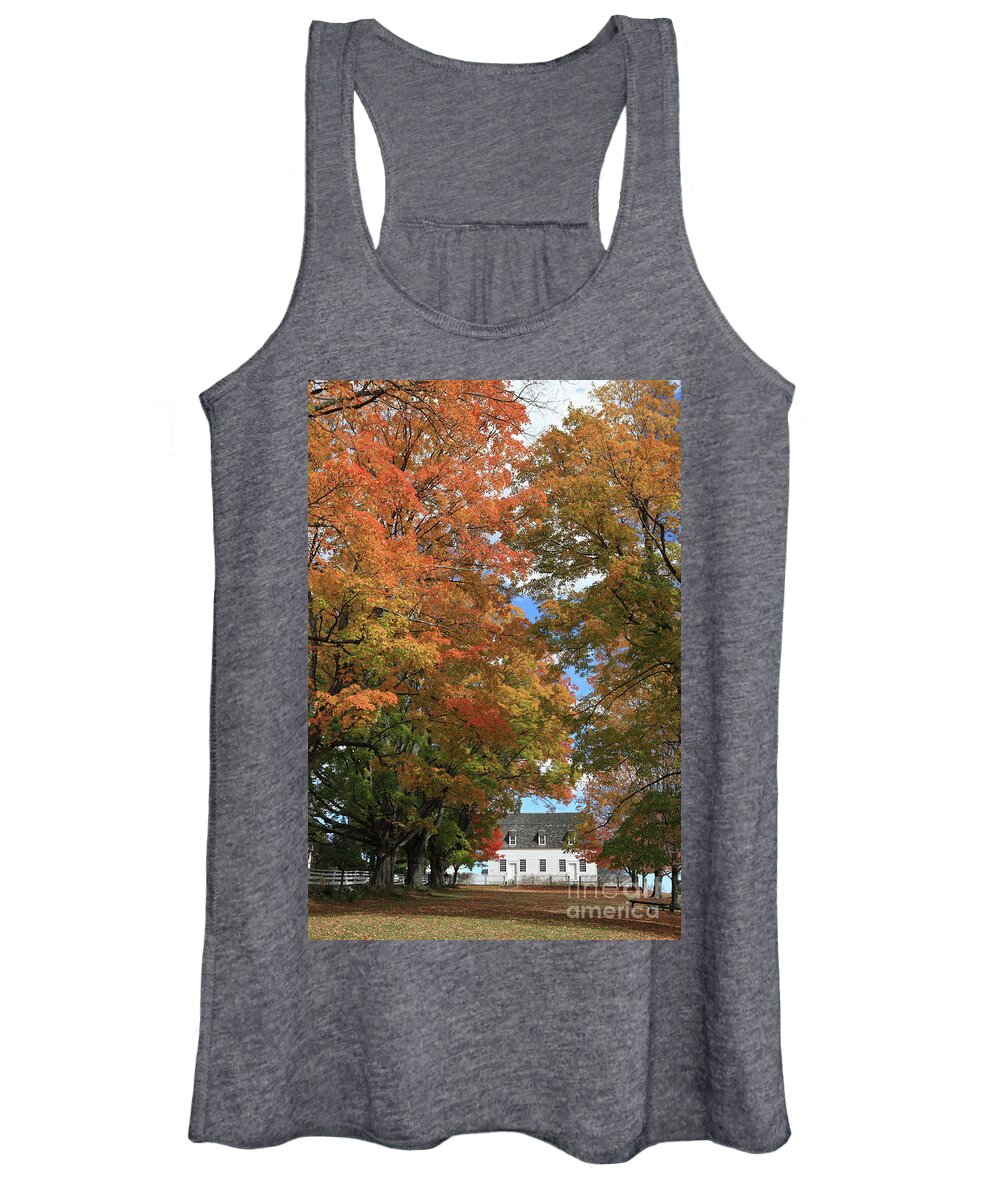 Shakers Meeting House Women's Tank Top featuring the photograph Canterbury Shaker Village, USA by Bryan Attewell