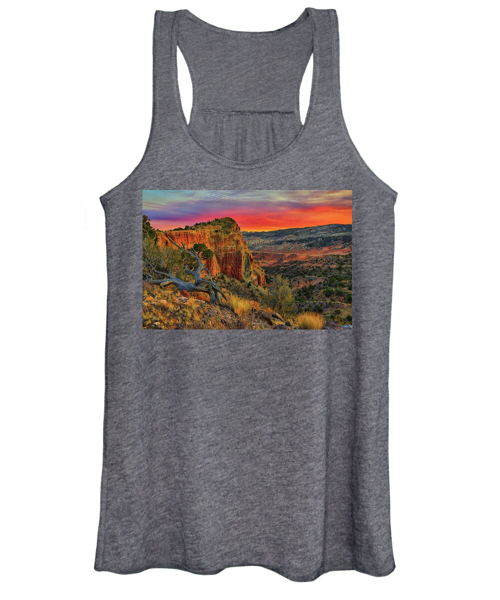 Capitol Reef National Park Women's Tank Top featuring the photograph Capitol Reef South Desert Sunset by Greg Norrell