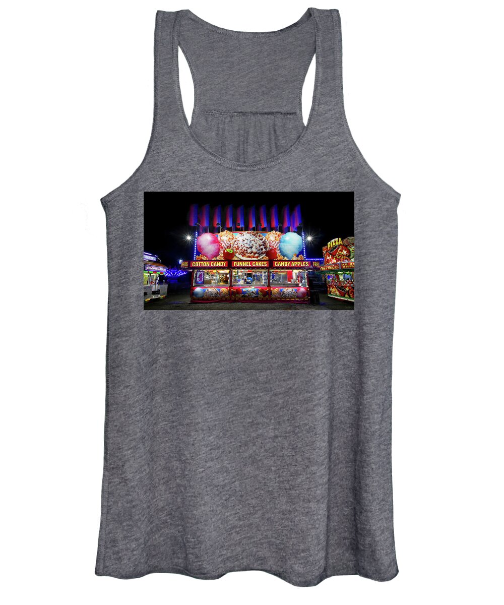 Photo Designs By Suzanne Stout Women's Tank Top featuring the photograph Carnival Concessions by Suzanne Stout