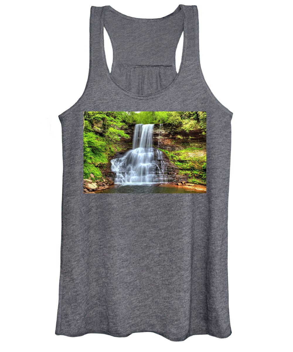 Waterfall Women's Tank Top featuring the photograph Cascade Falls by Dale R Carlson